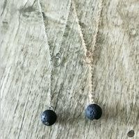 Wholesale Silver Gold Color Black Lava Stone Bead Necklace Aromatherapy Essential Oil Perfume Diffuser Necklace Jewelry