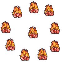 Wholesale 1PCS Flame Dice Patches for Sew Embroidered Patch for Jacket Garment Applications DIY Stitching Accessories Patches Iron on Clothing Craft