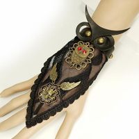 Wholesale free new European style retro personality black lace lady s bracelet export accessories owl gothic hand ornaments stylish classic elegance