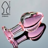 Wholesale Men Gay Pink Crystal Butt Plugs Set Pyrex Glass Anal Dildo Ball Bead Fake Penis Female Masturbation Sex Toy Kit for Adult Women