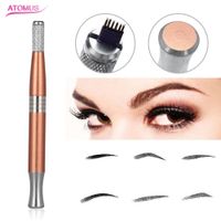 Wholesale Gyro Single Head Stainless Steel Manual Pen Permanent Makeup Eyebrow Pen Tattoo Manual Microblading Needles Tattooing Supplies Gold Green