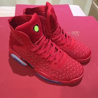Wholesale Fashion s Flight Knitting Surfaces in Red Basketball Shoes for Mens sock like ankle collar with suede tongues Boys Trainers Shoes