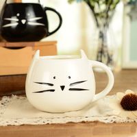 1841 Tasse De Chat Noir Et Blanc Avec Cuillère Dessin Animé Couple Bureau Tasse En Céramique Belle Tasse De Lait De Petit Déjeuner In Tasses From