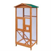 Wholesale Bird Cage Large Wood Aviary with Metal Grid Flight Cages for Finches Bird Cages Pet Supplies