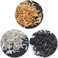 Wholesale 2 mm Hot DIY Silver Gold Black Glass Spiral Tube beads for Accessories Bracelet Necklace Jewelry Making