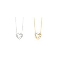 Wholesale 10pcs Open hollow love Heart Necklace Cute Heart with Map geometric Necklace Hollow Out Heart Love Peace Sign Necklaces for Women jewelry