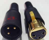 Wholesale 4PCS Gold Plated XLR Audio Plug XLR Connector for Hi Fi XLR audio cable