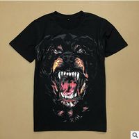 Wholesale New Tide Brand Tshirt Couple Classic Evil Dog Head Printing T Shirt Round Neck Loose Short Sleeve T shirt