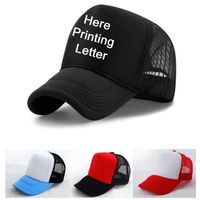 Wholesale High Quality Free Printing Letter Hat Custom adult Trucker Cap Black white Baseball hat Summer Active Net Sun Caps Good