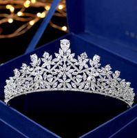 Wholesale New snow stars luxury all zircon bridal headwear bridal tiara crown jewels wedding accessories