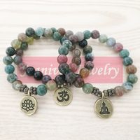 Wholesale Jeaniver Designer Men s Bracelet High Quality Fancy Beads Ohm Lotus Charm Bracelet Mala Yoga Jewelry Drop Shipping