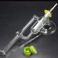 Wholesale CSYC Straw Mini Glass Water Bongs With Stand Base Wax Dab Rigs mm Joint Oil Rigs Mini Hand Pipe Glass Rolling Water Pipes