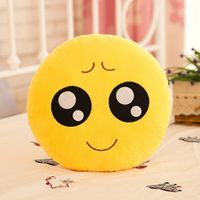 Beddingoutlet Mignon Emoji Coussin Accueil Smiley Face Oreiller Peluche Peluche Douce Pour Canapé De Siège De Voiture Diamètre 30 Cm Drôle Coussin