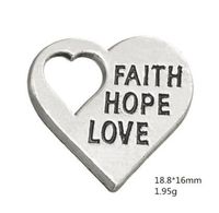 Wholesale 2021 Love faith hope on heart positive engraved charm Other customized jewelry