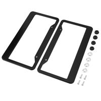 Wholesale Newest2pcs Black Plate Frames Aluminum Alloy Car Auto Vehicles License Frame Tag Cover Holder With Screw Caps Car Styling