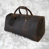 Wholesale Duffel Bags Men Genuine Leather Travel Bag Tote Weekend Full Grain Duffle With Shoes Compartment Hand Luggage