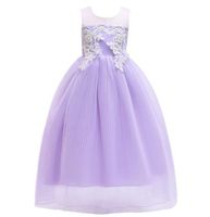 Wholesale Europe Big Girls Dress Children Embroidery Pleated Gauze Skirt Baby Kids Tulle Party Dress Girl Lace Ball Gown Tutu Princess Dresses W334