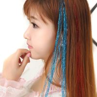 Wholesale 200pcs Colorful Metallic Glitter Tinsel Laser Fibre Hair Wig Hair Extension Accessories Party Stage Wig Festive Supplies
