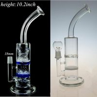 Wholesale 10 Inch Two Functions Glass Bongs Fritted Disc Perc Dab Rig Honeycomb Perc Smoking WaterPipes With mm Joint Oil Rigs Bong