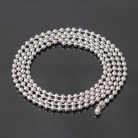 Wholesale Stainless Steel Finished Chains Necklace Ball Chain with Findings Bundle Silver Jewelry Bead Necklaces Men Accessories