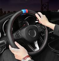 Wholesale Luxury Car Steering Wheel Cover Inch For M Sports Carbon Fiber Pattern Cars Leather Seat Cushions Auto Buick Regal Bmw Accessories