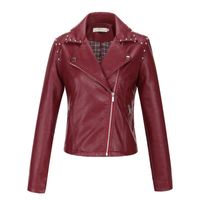 Wholesale Womens Designer Jackets Womens Leather Coats Ladys Brand Solid Color Top Girls Punk Style Jacket Casual Coat Hot Sale