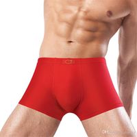 Wholesale US Men Cotton red Boxer Underwear China style happy Lucky style Russia Europe Gentleman Sexy Quick drying elastic slim High waist Boxers