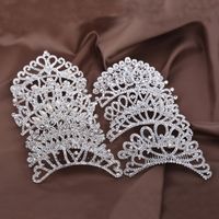 Wholesale Headpieces Princess Crown for Girls Show Bridal Tiara Diadem Silver Color Crystal Floral Wedding Hair Accessories Head Jewelry