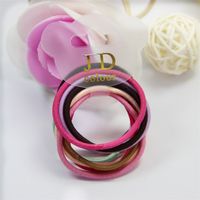 Wholesale Kids Colorful JD Scrunchies Hair Ring Multicolor Ponytail Holder Small Rubber Circle Elastic Band Ropes Hair Accessories Per Tag D3602