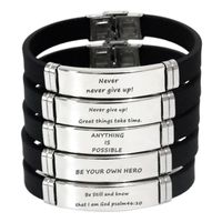 Wholesale quot Be Your Own Hero quot quot never Give Up quot Motivational Bracelets Silicone Rubber Band Inspirational Bracelets Gifts