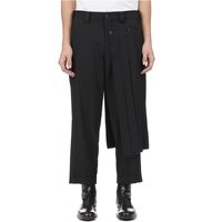 Wholesale Double men s trouser skirt pants and nine point tapered bobbin trousers deconstructed vertical cut yohji spring pants S XL