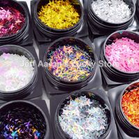 Wholesale 12 Colors Stars D Nail Art Decoariton Decals Glitter Flake Nail Sequins Manicure Nail Supplies Tool