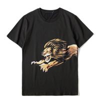 Wholesale Mens T Shirt Men Women High Quality Short Sleeves Fashion Couples Summer Cotton Lion Print T Shirt Tees Black
