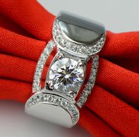 Wholesale ForeverBeauty Micro Pave Diamonds Watch Ring CT Moissanite Ring With Solid Sterling Silver Ring Plated White Gold Men Wedding Rings
