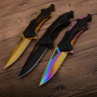 Wholesale New Arrival Styles Blade Assisted Opening Pocket Flipper Folding Knife C Titanium Coated Blade Steel Aluminum Handle Knives
