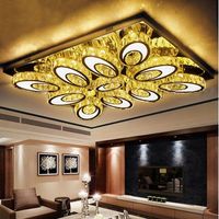 Wholesale Modern Minimalism High Brightness LED Rectangular Crystal Ceiling Lights Living Room Lighting Bulb Restaurant Lamp Chandelier