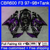 Wholesale Tank For HONDA CBR600FS CBR600RR CBR600 F3 Bodys hot Purple flames HM CBR F3 FS CBR F3 CBR600F3 Fairing