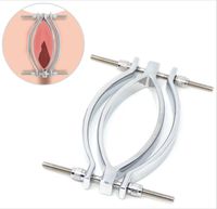 Wholesale Metal Labia Clamps Clitoris Teasing G Spot Stimulator Vagina Speculum Scope Inspecting Adult BDSM Bondage Masturbator Sex Toy For Women