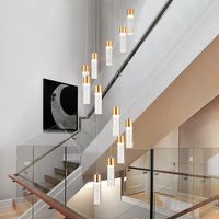 Wholesale Modern LED chandelier nordic living room pendant lamp fixtures Staircase lighting loft long hanging lights for high ceilings