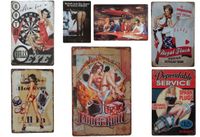 Wholesale 20 CM a Tin Signs painting Coffee Shop or Bars and Restaurant Pub Sexy Lady Vintage men cave Plates Wall Art decoration Bar Metal poster