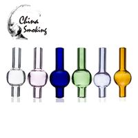 Wholesale Universal Colored glass bubble carb cap round ball OD mm dome for mm Quartz thermal banger Nails glass water pipes dab oil rigs