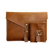 Wholesale 2022 high quality Waterproof real Leather Clutch Bag for iphone notebook A1989 inch new Pro inner bag set