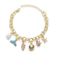 Wholesale Versatile Women Bracelets Ocean Series DIY Starfish Shell Pearl Pendant Friendship Beads Bracelet Bangles Jewelry Gifts Ornaments