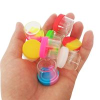 Wholesale Glass bottle with silicone cover ml silicon container nonstick wax containers box food grade jars dab tool storage jar oil holder for vape
