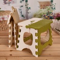 Wholesale Thicken Plastic Folding Chair Children Outdoor Camping Train Portable Fold Chair Creative Green Beige Home Foldable Plastic Stool DBC VT0924