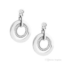 Wholesale 2018 Summer Sterling Silver Circles Drop Earrings Original Fashion Charms European Style for women Jewelry Making