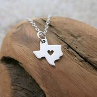 Wholesale 30 Outline love Heart Texas Map Shaped American TX City pendant Necklace Caring Geography Hometown Lucky woman mother men s family gifts jewelry