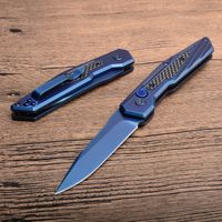 Wholesale Top Quality Auto Tactical Folding Knife Cr13 Blue Titanium Coated Blade Steel Carbon Fiber Handle EDC Pocket Knives