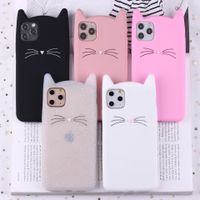 Wholesale Cute D Silicone Cartoon Cat Pink Black Soft Phone Case Cover Coque Fundas For iPhone Plus S S SE X XS Max pro pro max