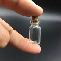 Wholesale 0 ML ML ML ML ML Vials Clear Glass Bottle with Corks Miniature Glass Bottle with Cork Empty Sample Jars Message Weddings Wish Jewelry